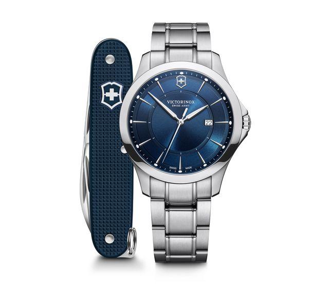 Victorinox Alliance Watch with Swiss Army Knife Set in Blue 40 mm