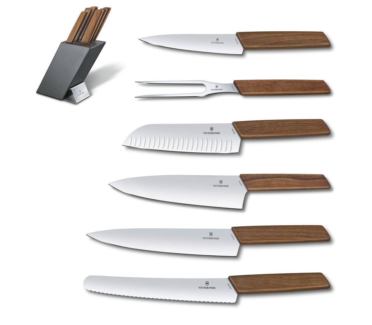 Set de couteaux avec porte-couteaux homme (6 pièces) - Bloc
