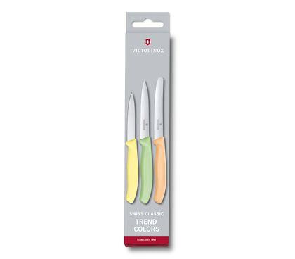 Choice 3 1/4 Smooth Edge Paring Knife with Neon Handle - 5/Pack
