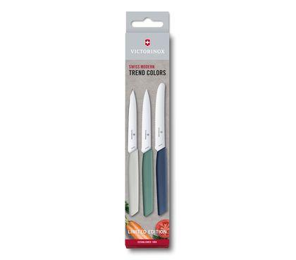 Victorinox Set di coltelli per verdura Swiss Classic Trend Colors, 3 pezzi  in light blue, light orange, light red - 6.7116.34L1