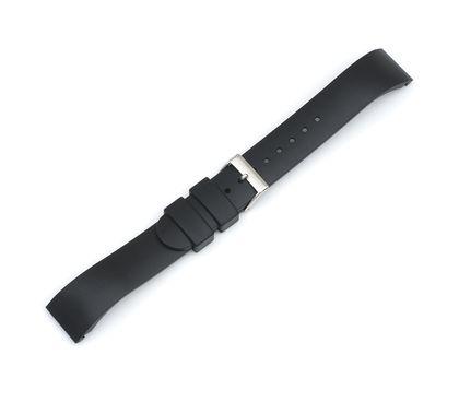 Black leather strap 20/18 mm Alliance Rectangular Large