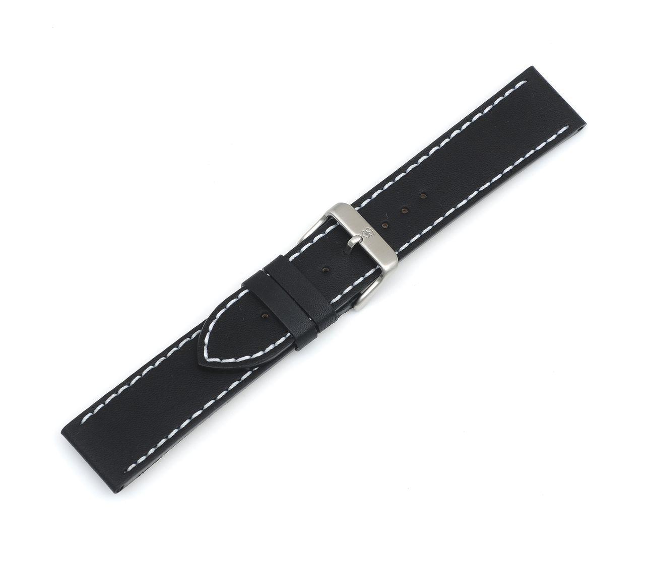 Victorinox Chrono Classic - Black Leather Strap with White Stitch with ...