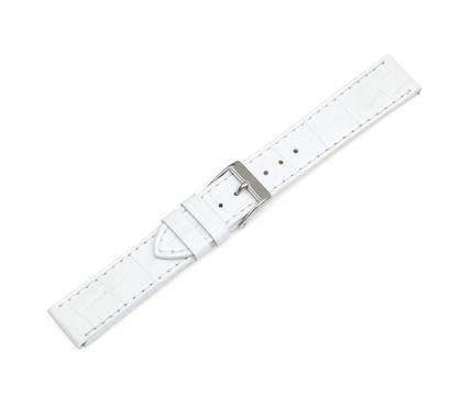 Leather strap white textured w/buckle Alliance II Chrono Lady