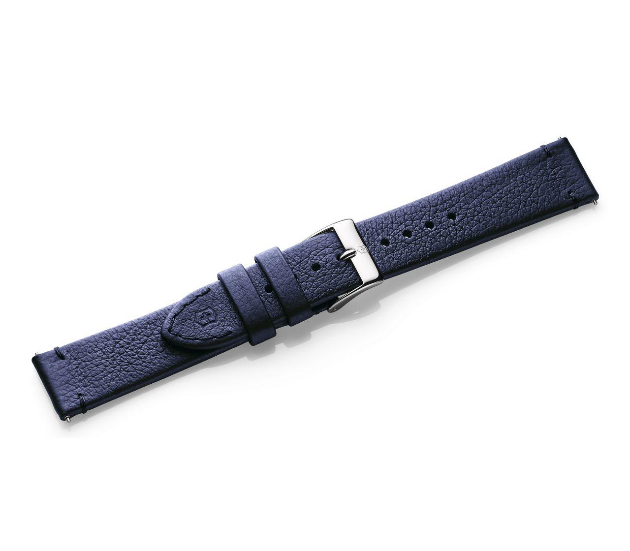 Blue leather strap with buckle-005589