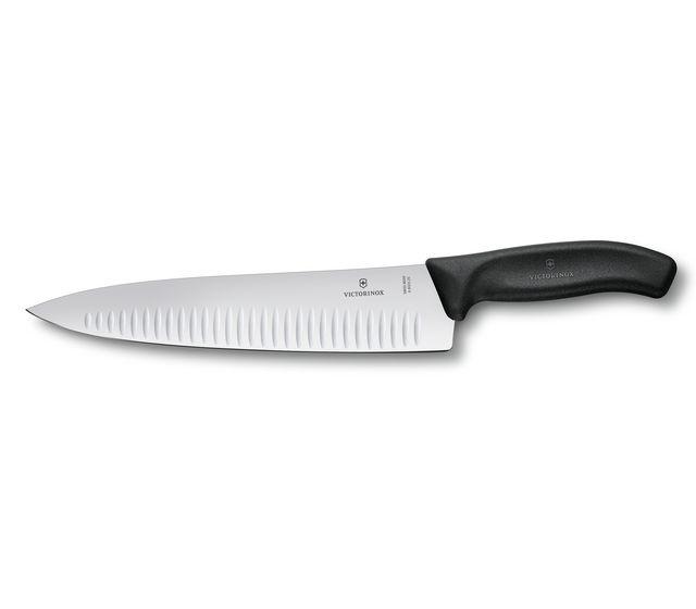 Victorinox Couteau à découper Swiss Classic, lame alvéolée en noir