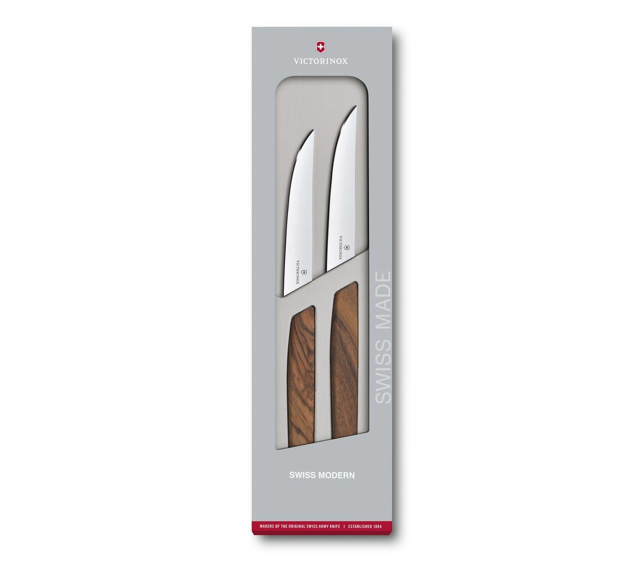 Victorinox Swiss Modern 2 Piece Steak Knife Set, Walnut Wood Handles -  KnifeCenter - 6.9000.12G