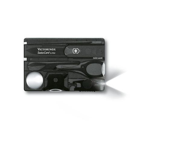 VICTORINOX Swiss Card Lite Black 0.7300.T3 c/LED bianco **NUOVA COLORE NERO** 