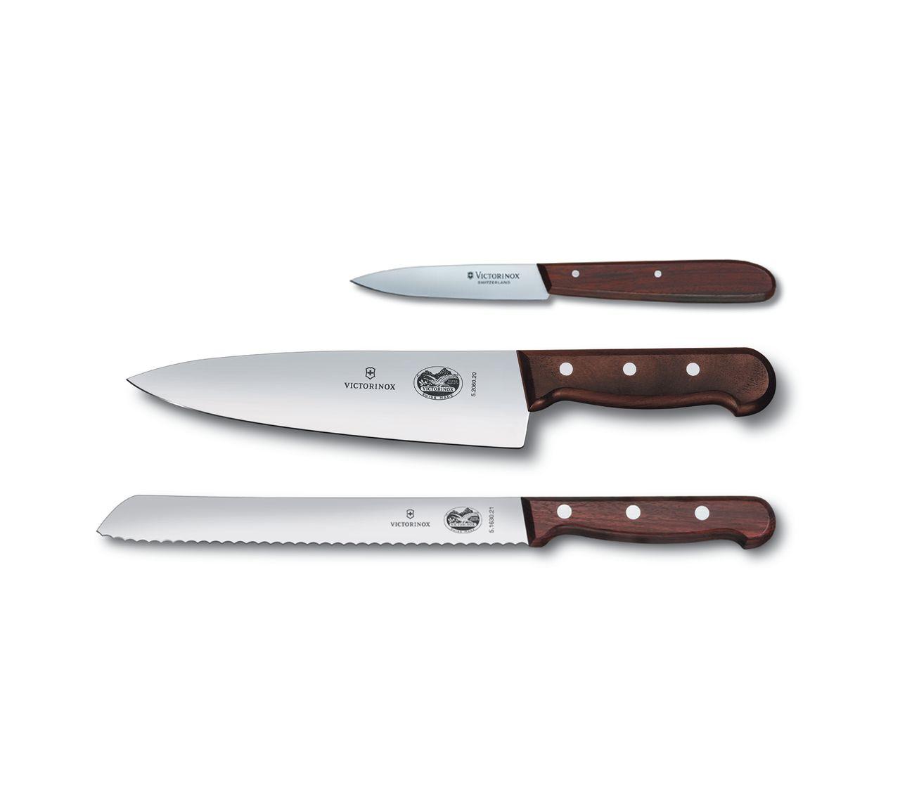 Set de 3 cuchillos de cocina de olivo – LAVIROLA · Navajas y Cuchillos de  Taramundi