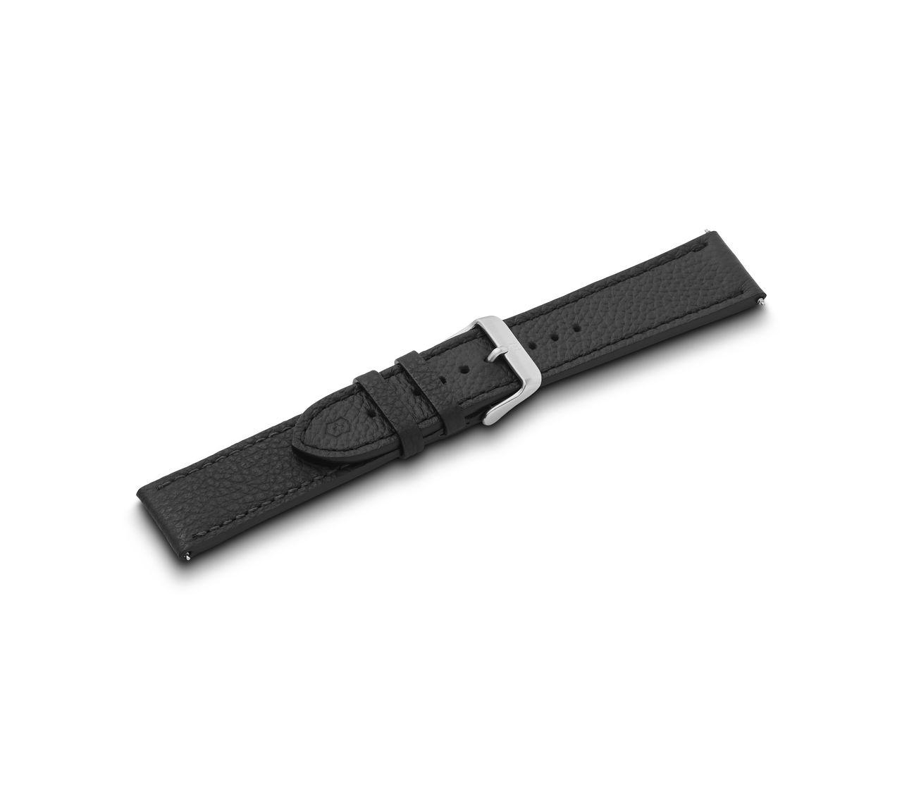 Leather strap black with buckle-005544.1