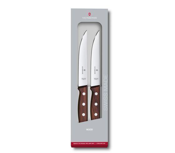 Victorinox Wood Steak Knife Set, 2 pieces in Modified Maple - 5.1120.2G