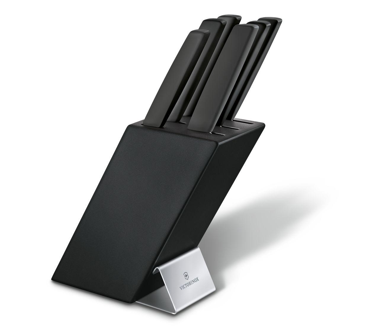 Victorinox Swiss Modern Knife Block, 6 Pieces in black - 6.7186.63