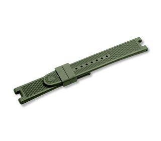 Night Vision Black Ice PVD - Green Rubber Strap with buckle - 21 mm