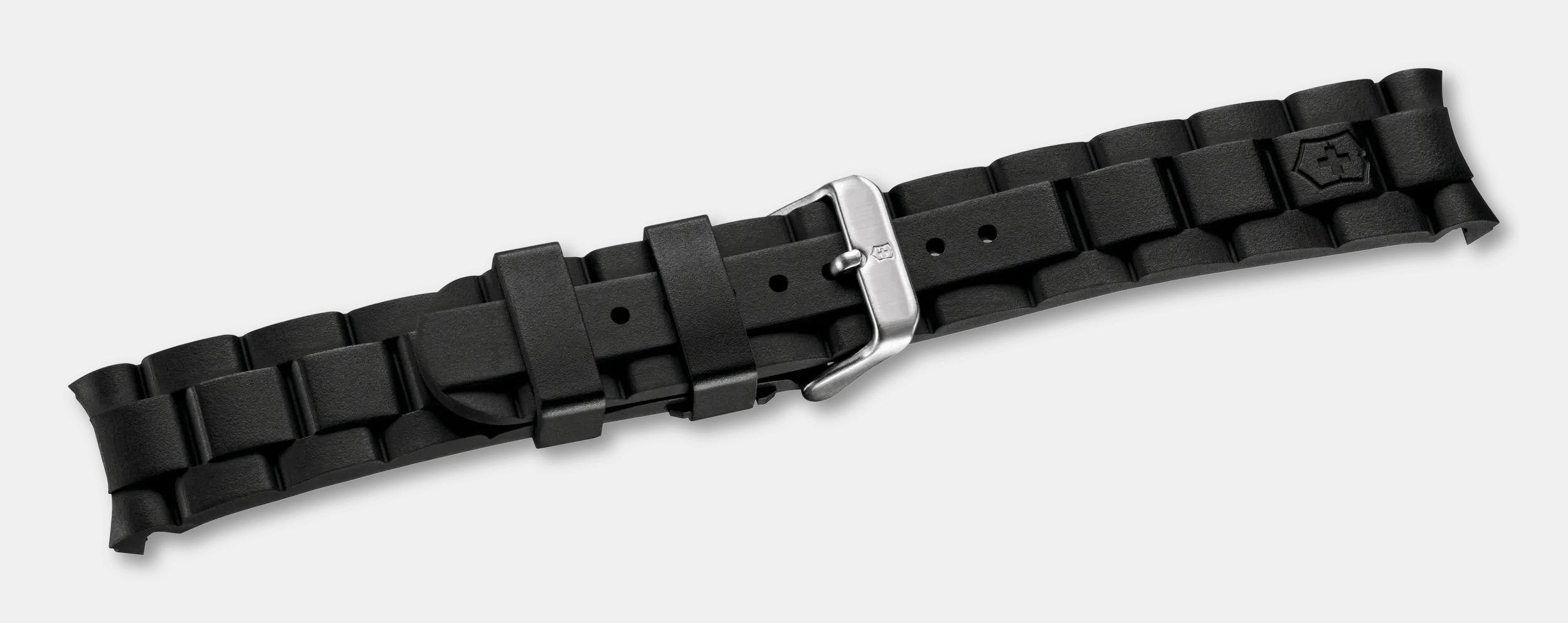 Black rubber strap with buckle - 004306