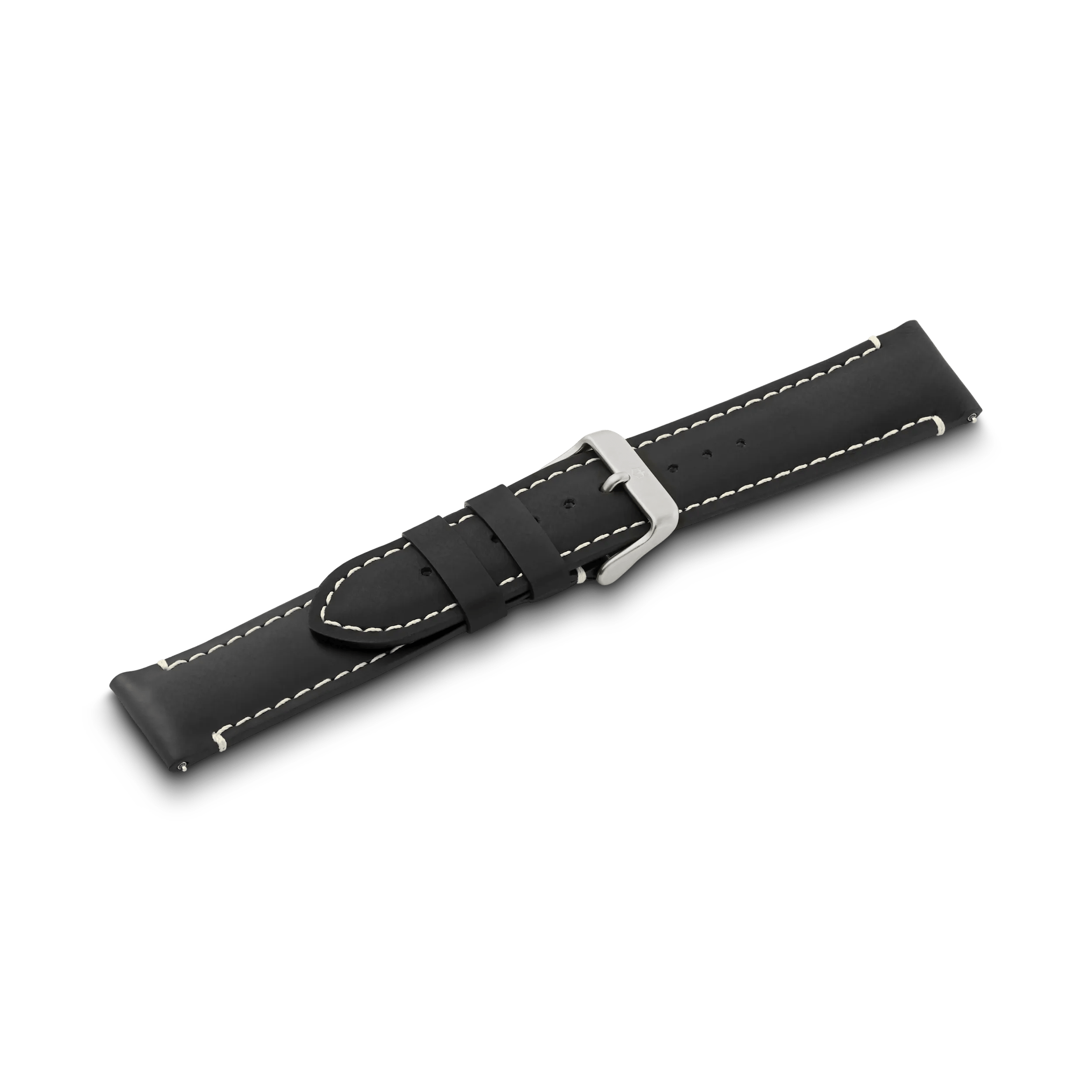 Victorinox Black leather strap with buckle in Black leather strap