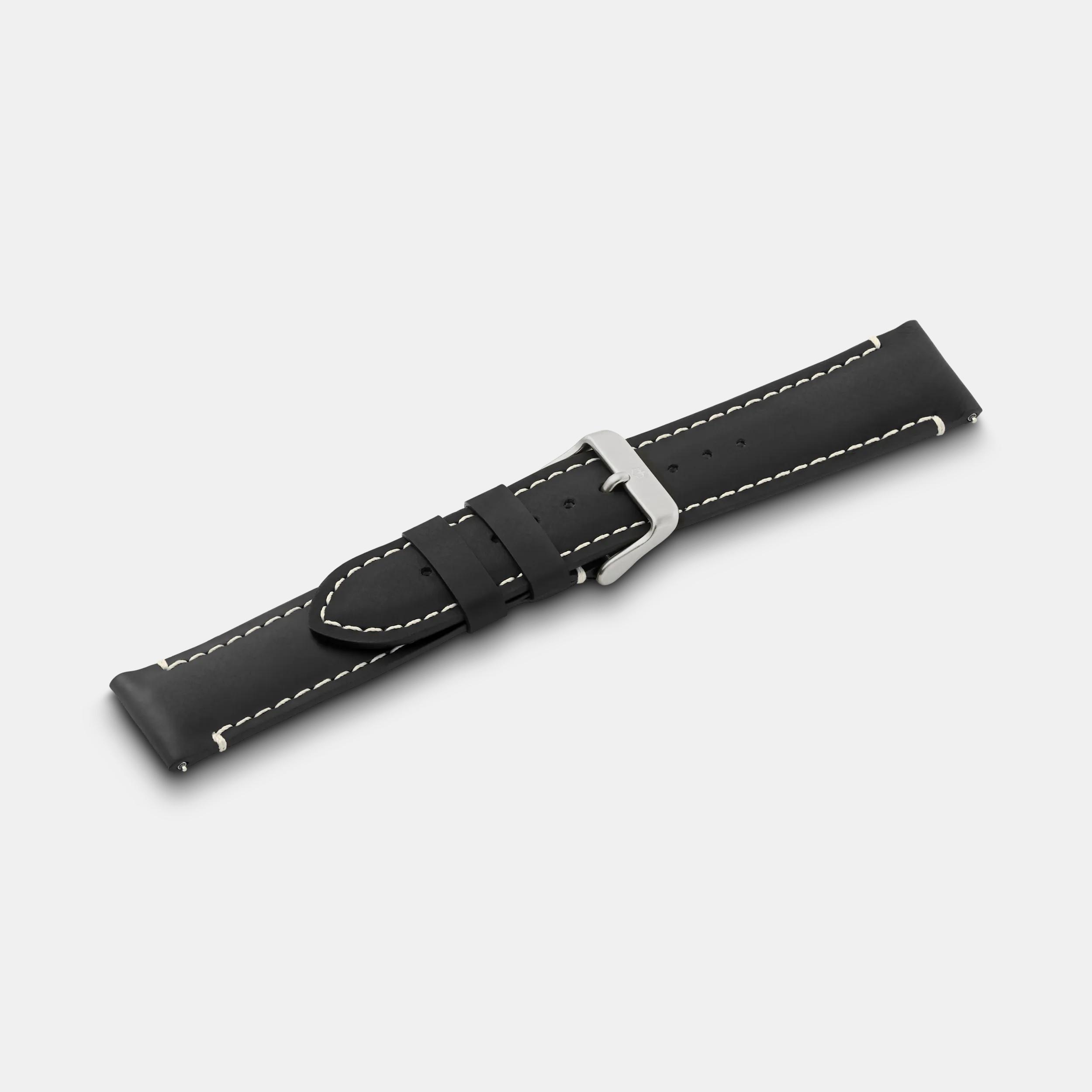 Black leather strap with buckle - 005939