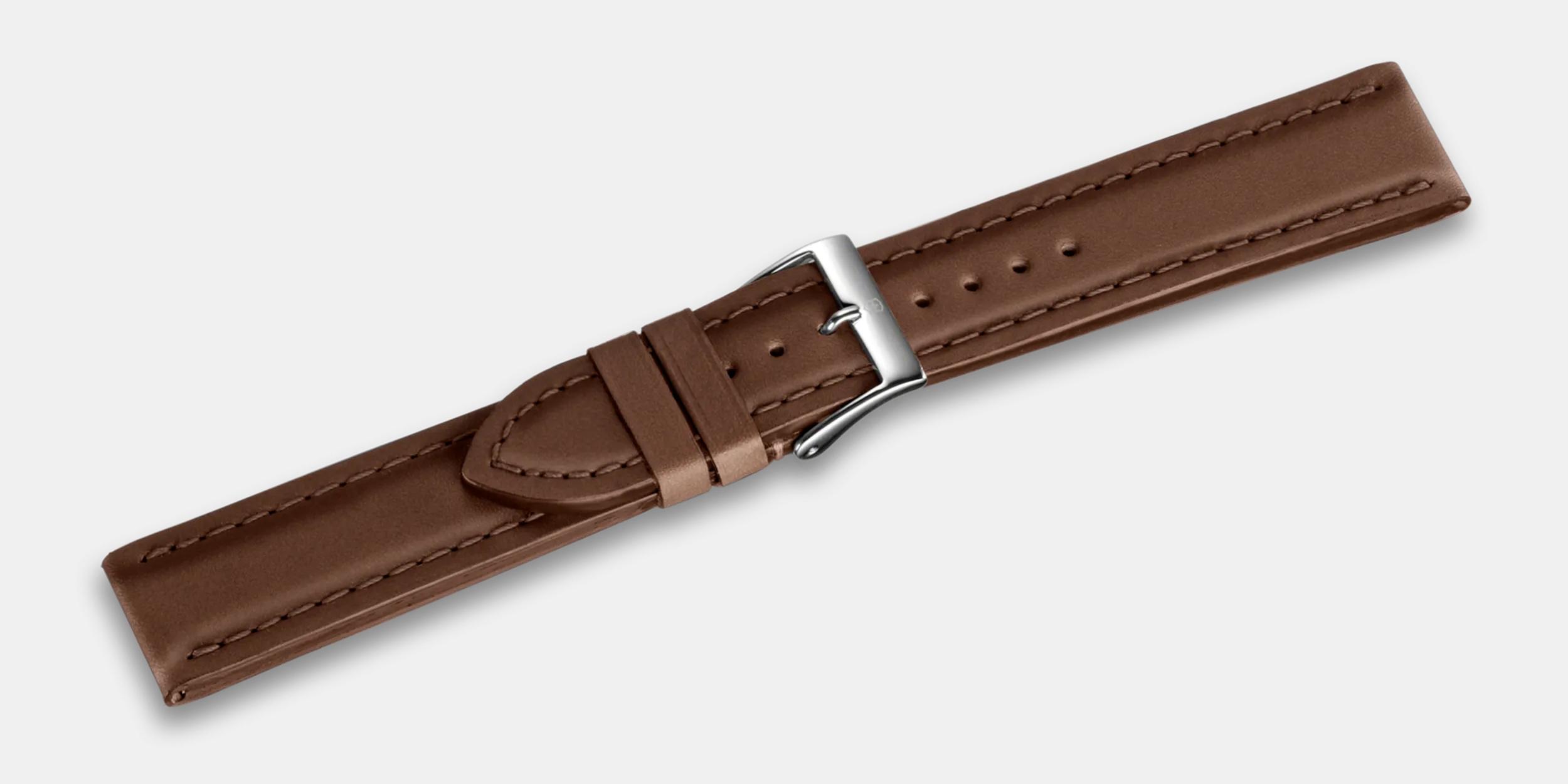 Brown leather strap with buckle - 005803
