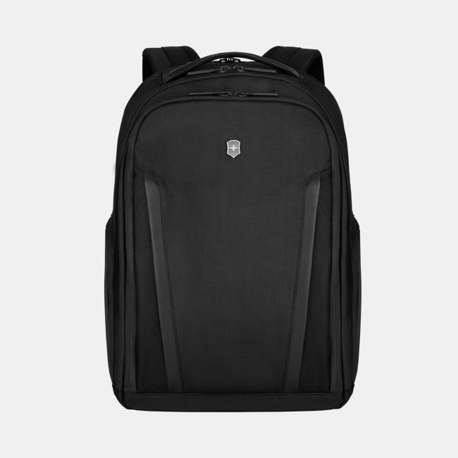 altmont professional essentials laptop backpack Victorinox Essential Luggage Online two stretch mesh side pockets and a zippered mesh pocket containing three storage slots Altmont Professional Essentials Laptop Backpack