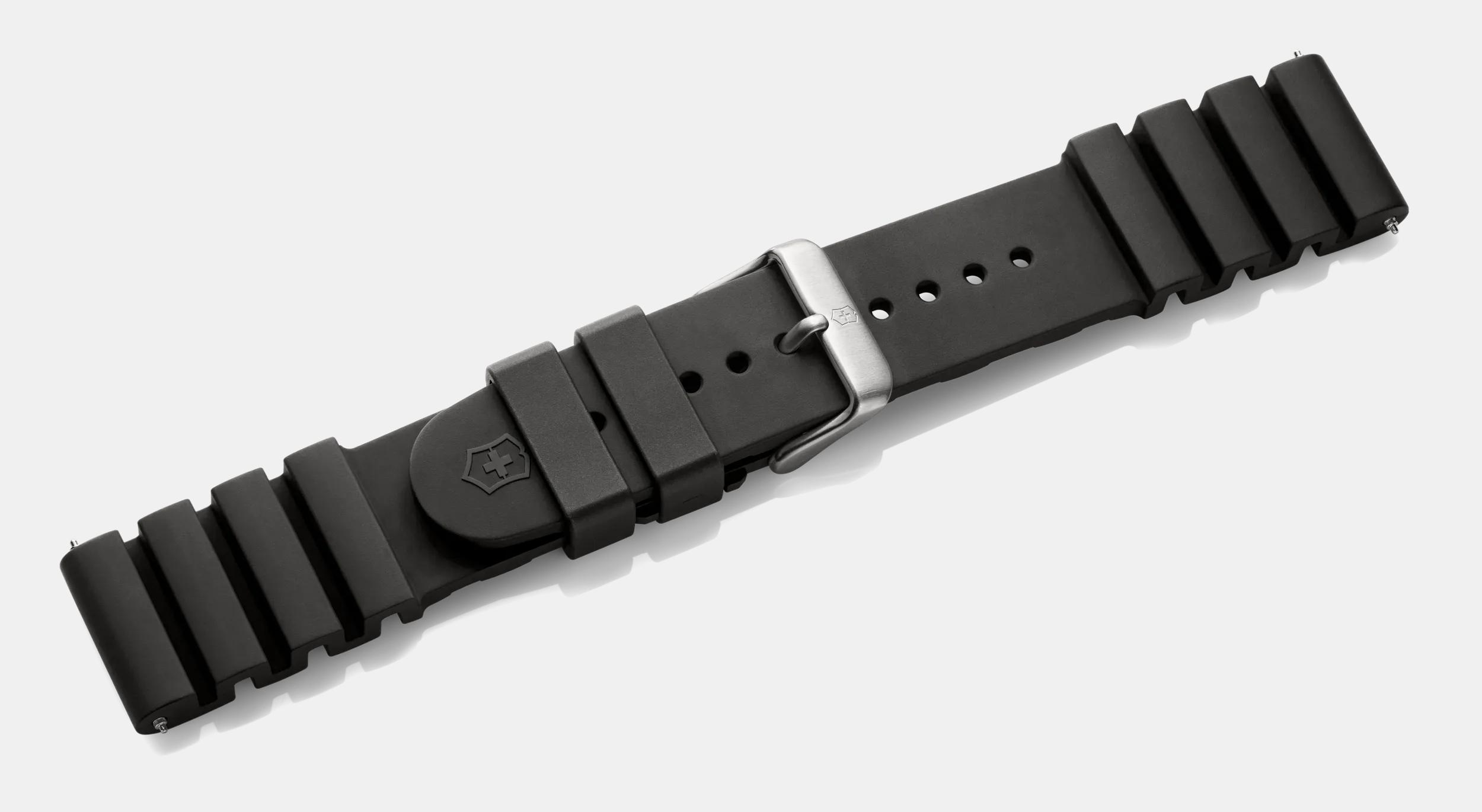 Black rubber strap with buckle - 005327