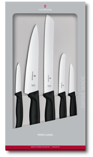 Victorinox クラシック キッチンナイフセット、4ピース ブラック