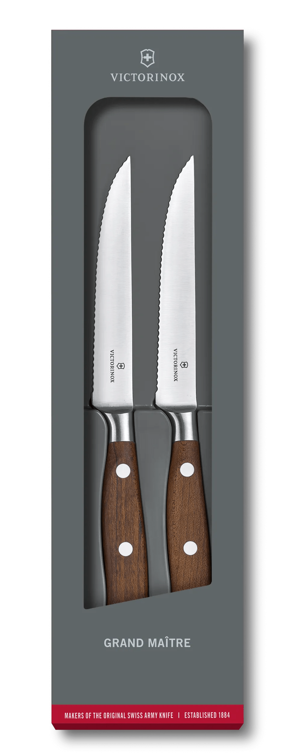 Victorinox Grand Maître Wood Steak Knife Set, wavy edge, 5 in in