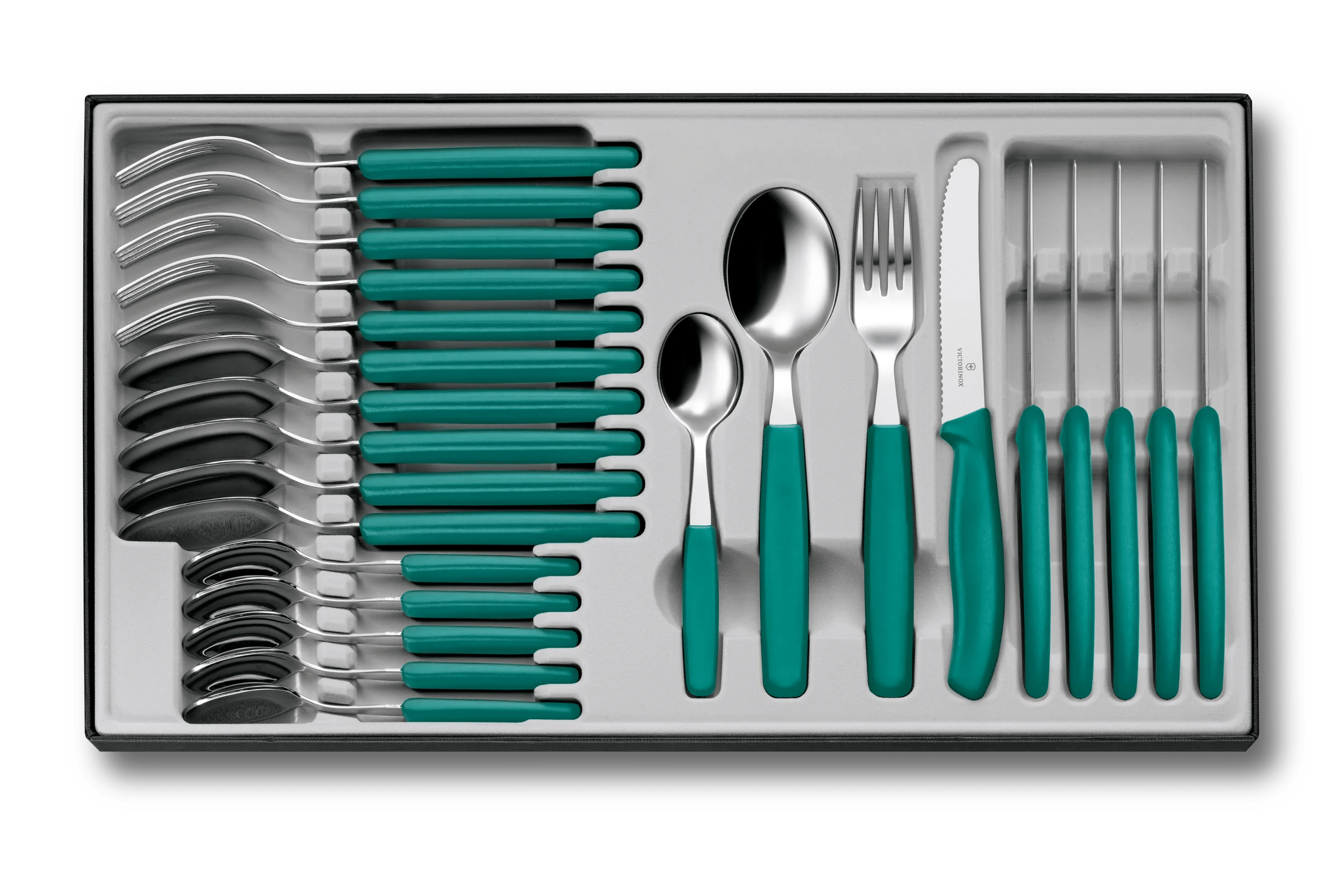 Victorinox クラシック テーブルセット、24ピース, 11 cm kale green