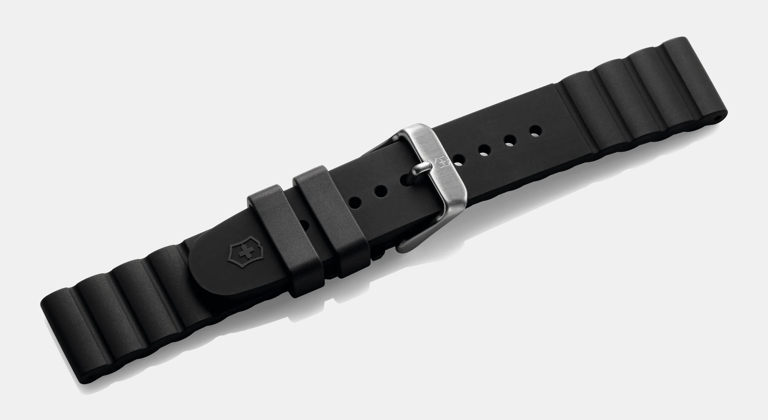 Black rubber strap with buckle - 005490