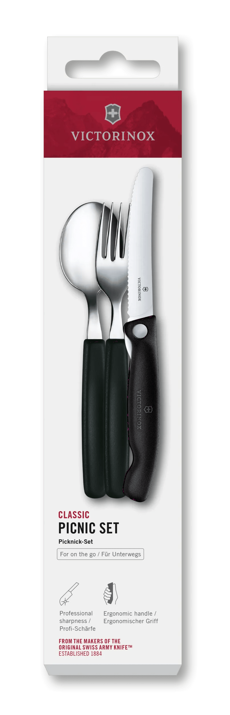 Victorinox Set de pique-nique Classic, 3 pièces, 11 cm en noir