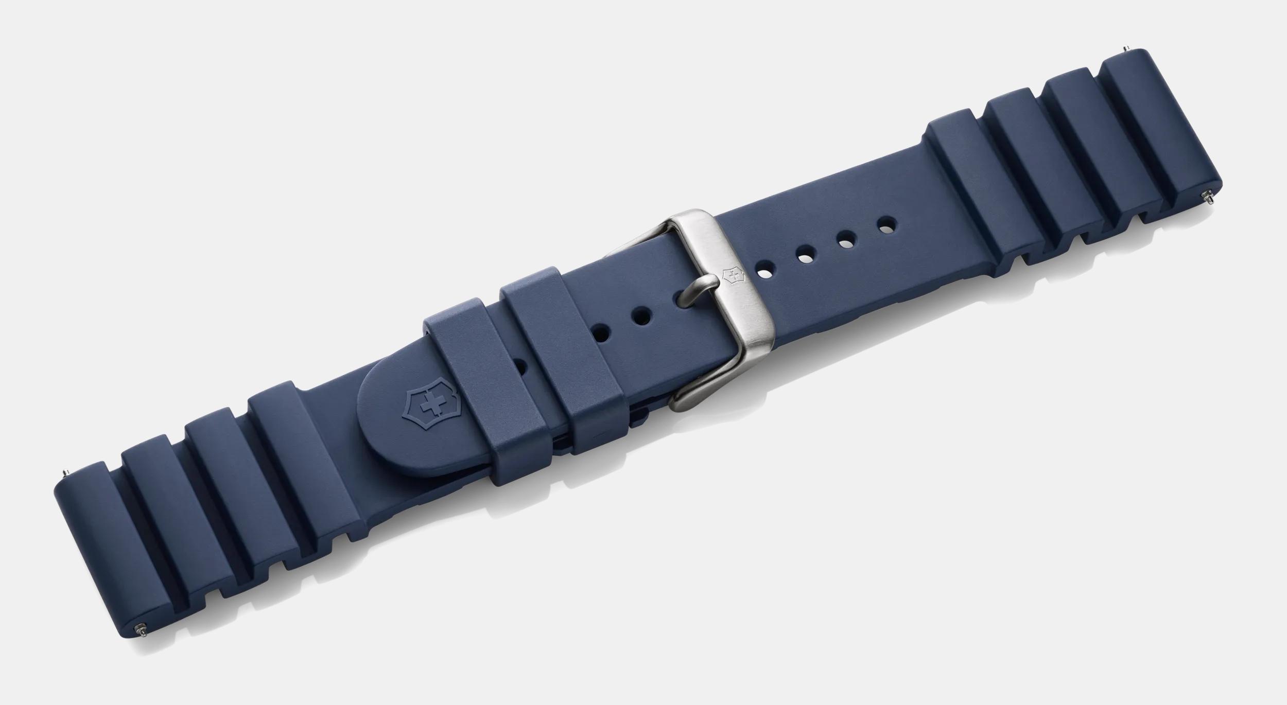 Blue rubber strap with buckle - 005328