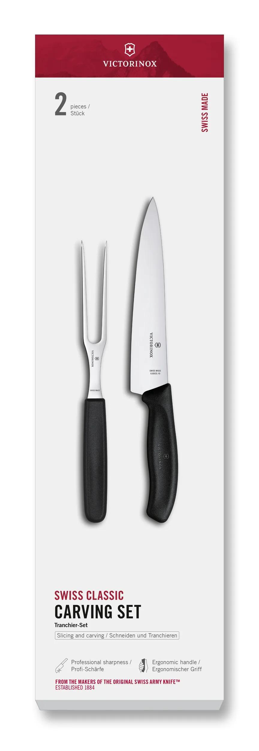 美品製菓道具Victorinox L字パレットナイフ 2本セット Victorinox Swiss Classic Carving Set, 2 pieces, 7 in in Black