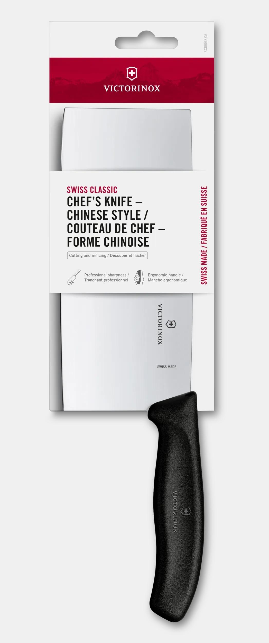 Victorinox Swiss Classic Chinese Style Chef's Knife, 7 in in Black