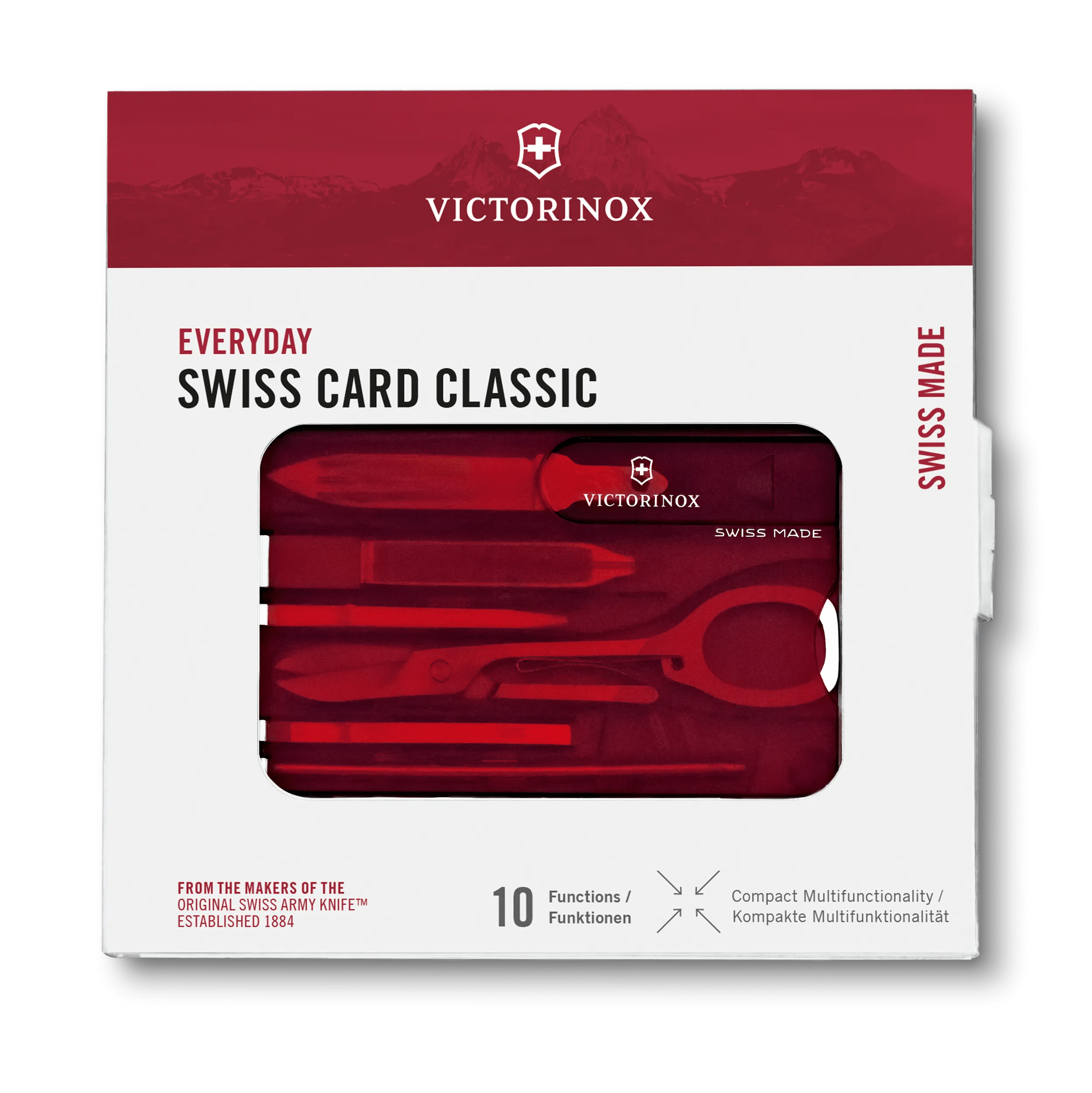 Victorinox Swiss Card Classic in red transparent - 0.7100.T