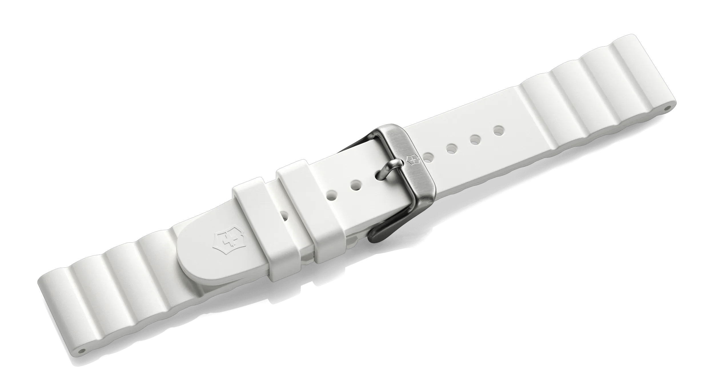 Victorinox White rubber strap with buckle in White rubber strap