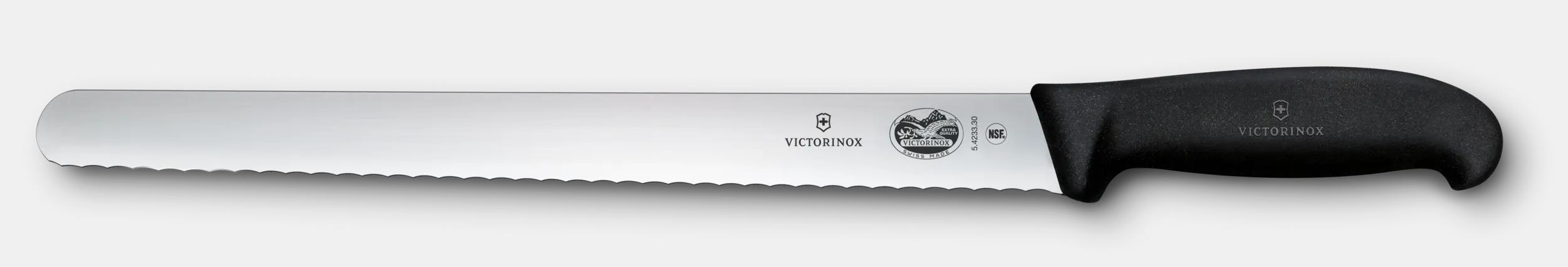 Victorinox Fibrox Slicing Knife, 30 cm in Black - 5.4233.30B