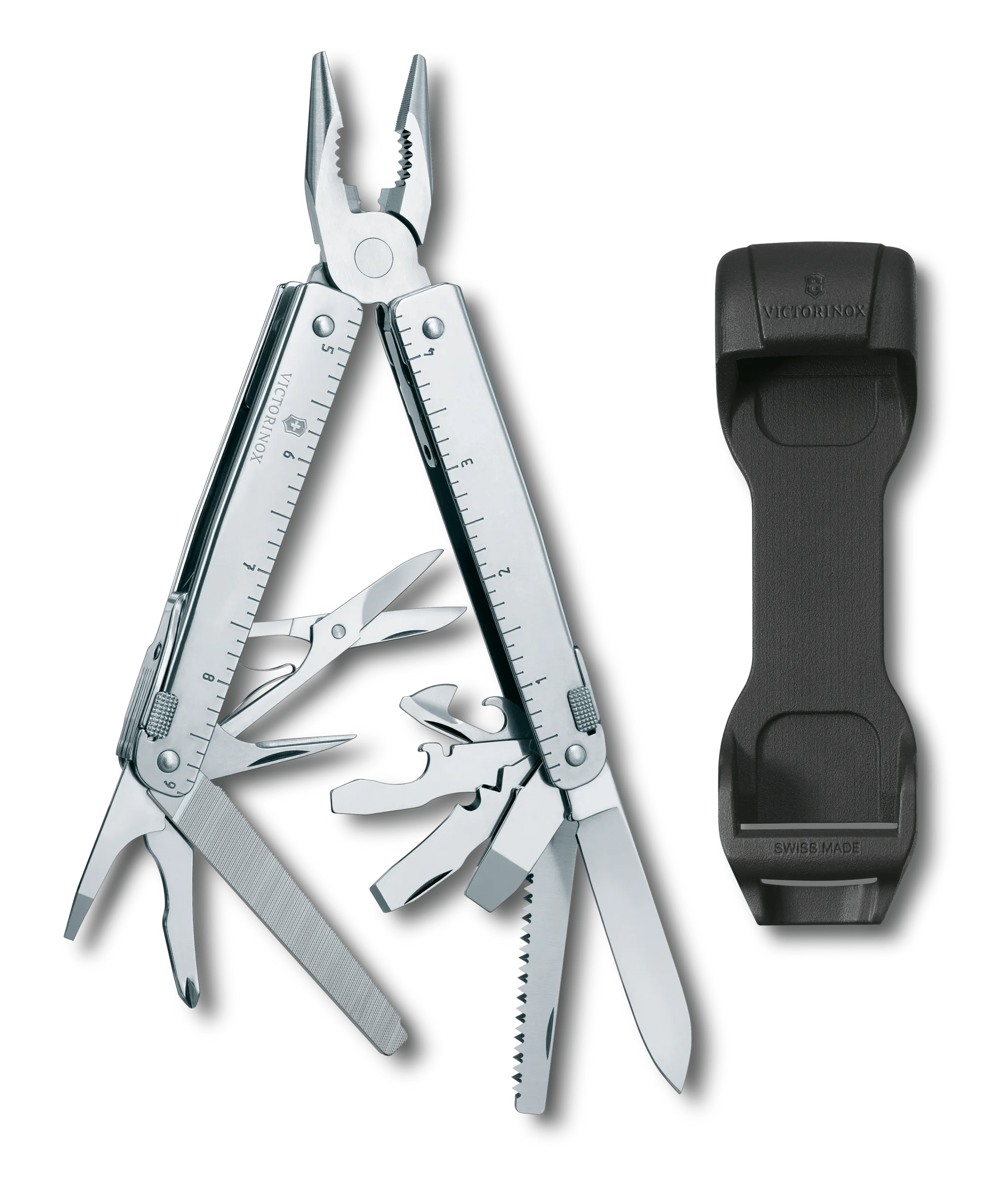 【soooo 】RESISTANT SWIFT Victorinox Swisstool Spirit X Scyzoryk, Srebrny, 26 Funkcji