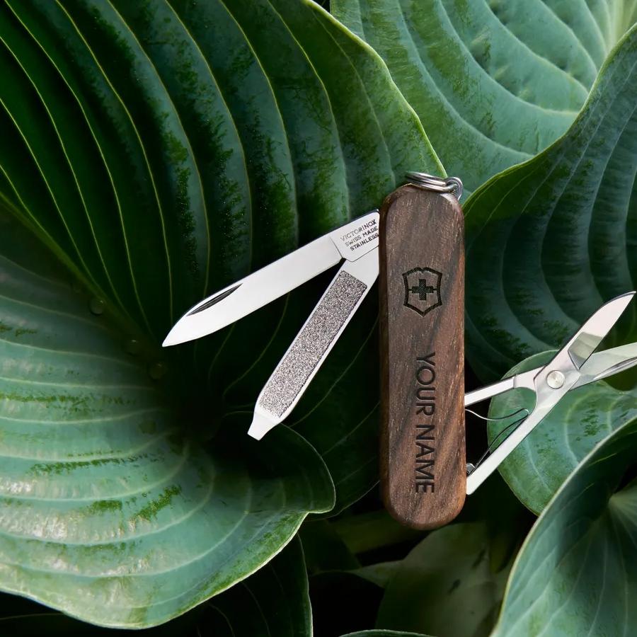 Personalisierbare Wood Taschenmesser
