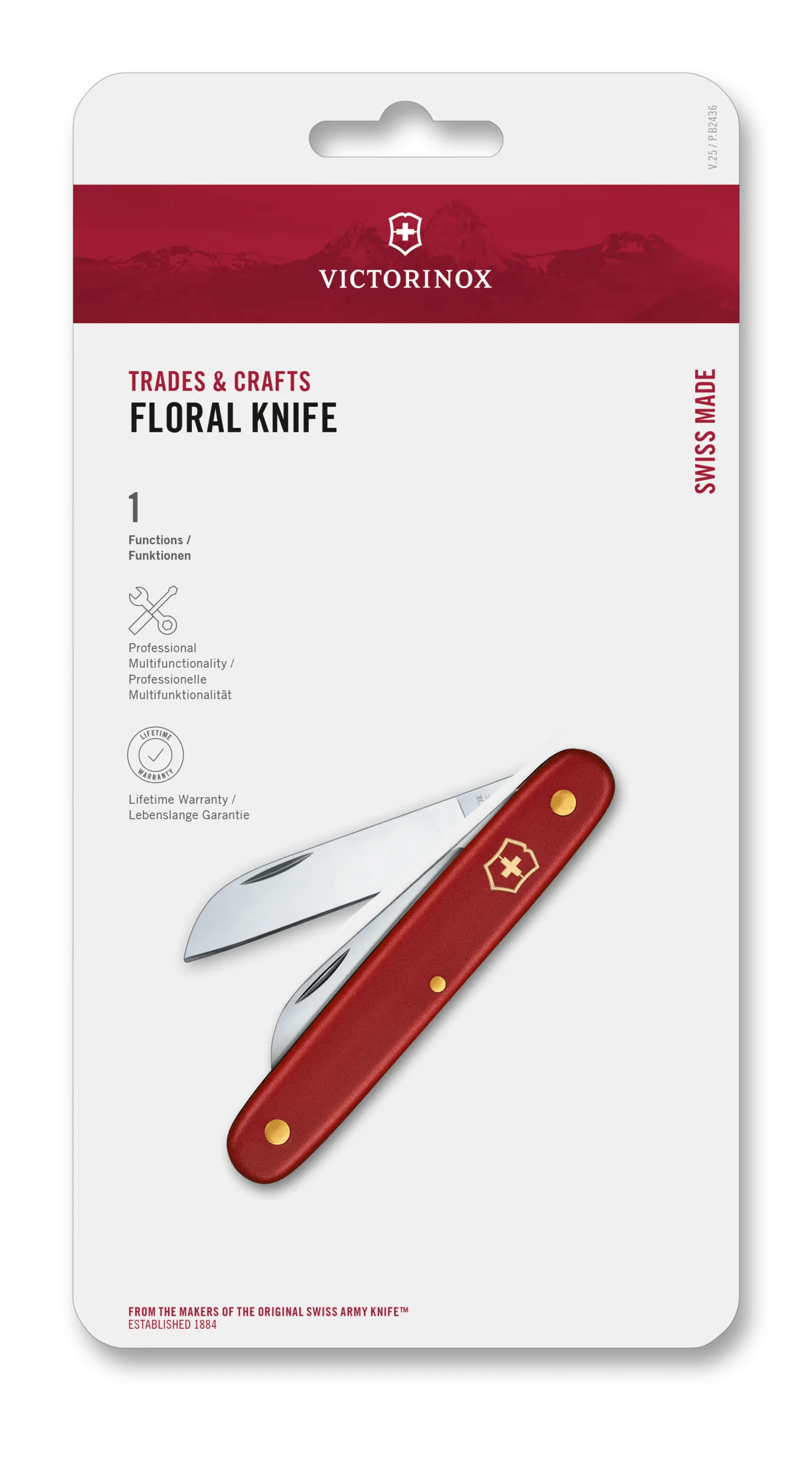Victorinox 花卉用刀於紅色- 3.9050.B1