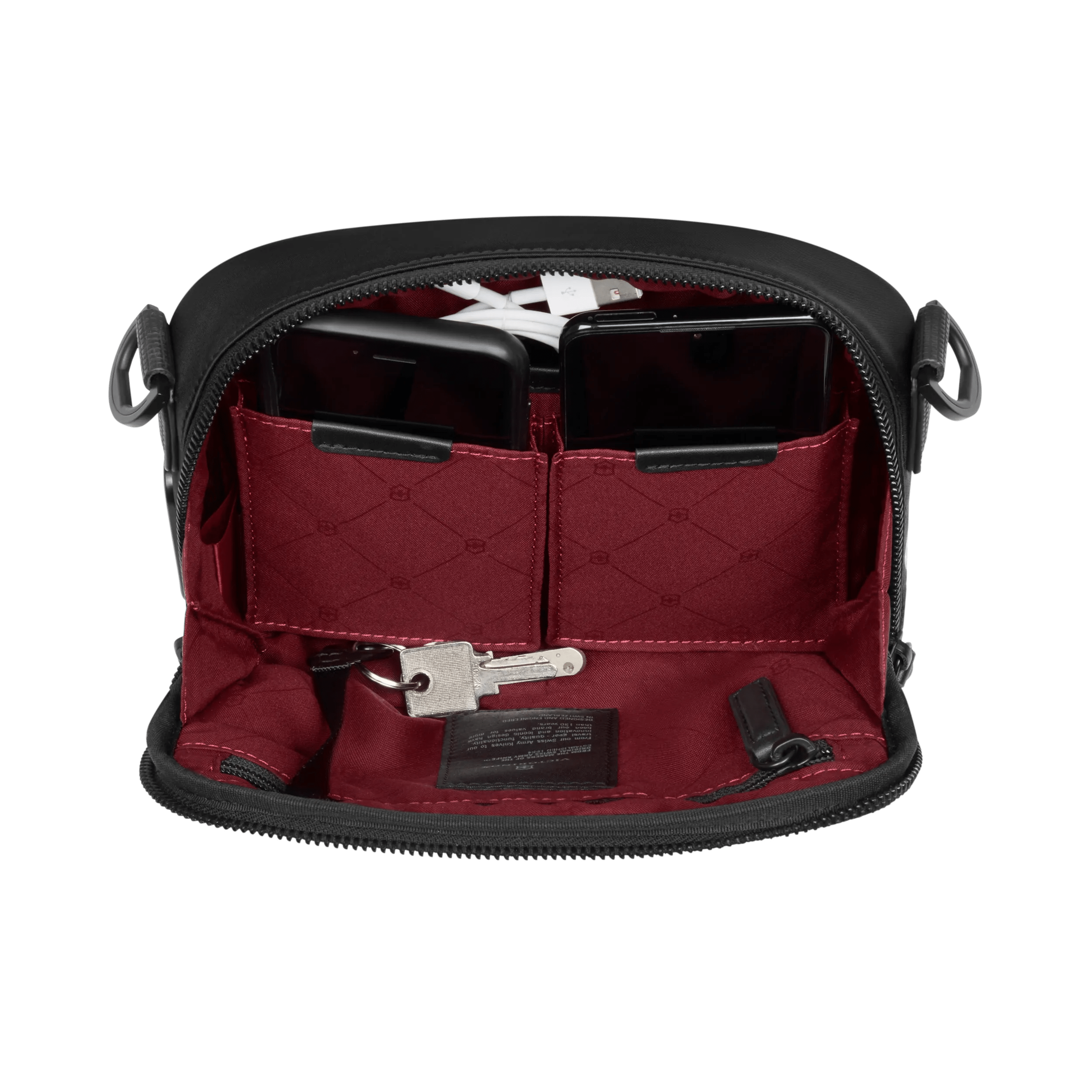 ユニークなデザインのクロスボディバッグ Victorinox アロックス ネロ コンパクト クロスボディバッグ