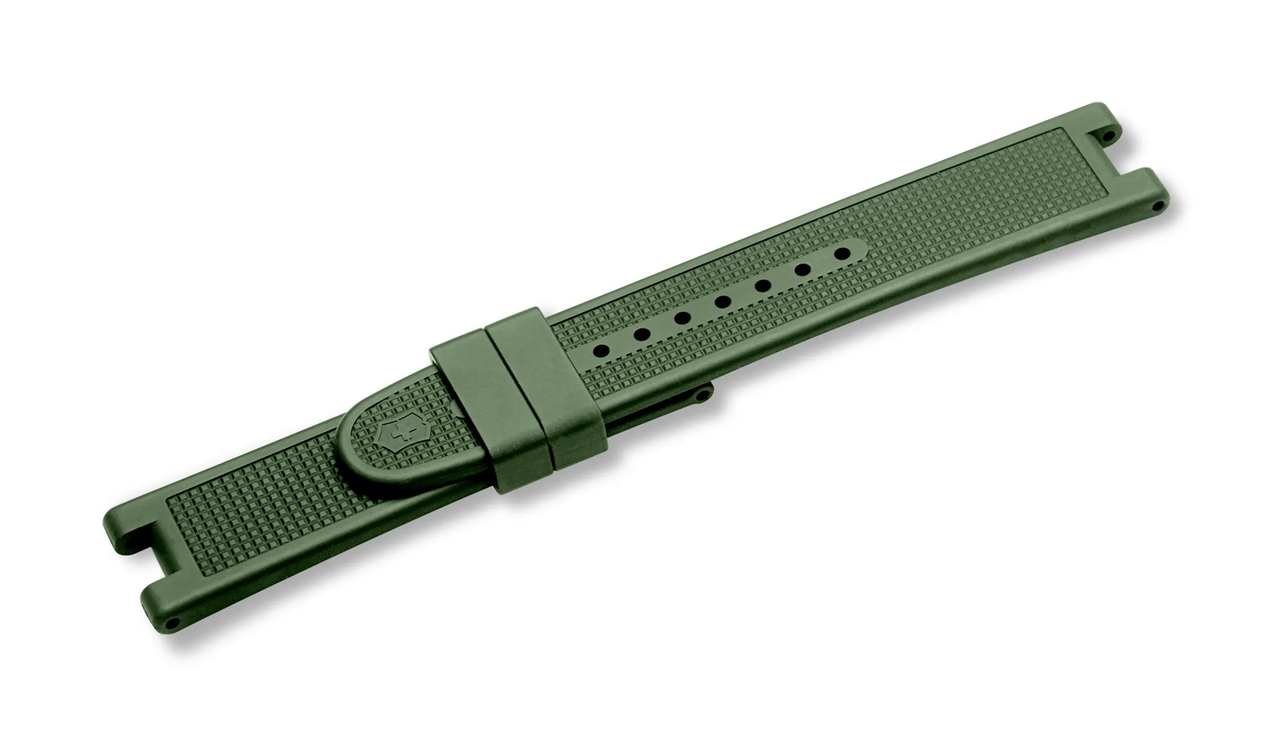 Night Vision Black Ice PVD - Green Rubber Strap with buckle - 21 mm - 004759
