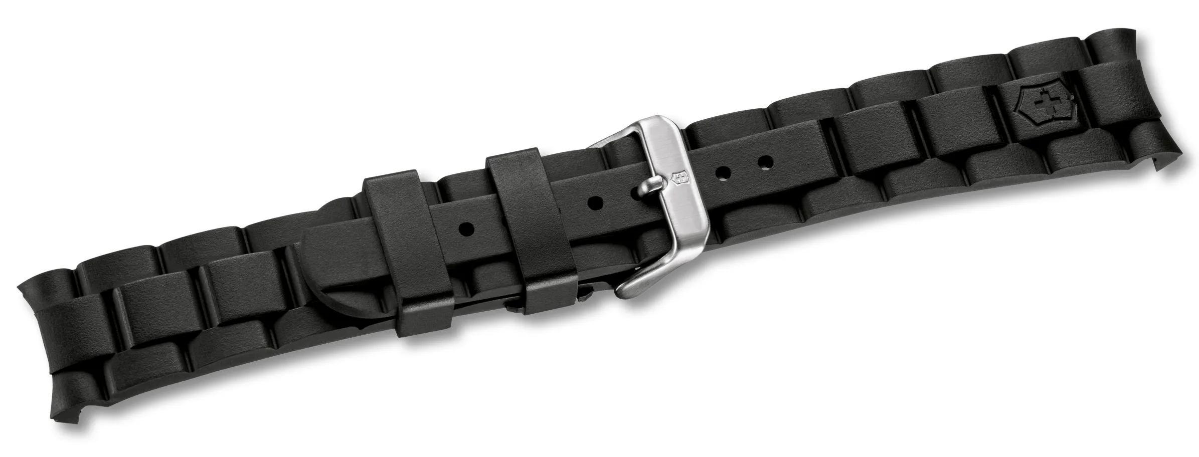 Victorinox Black rubber strap with buckle in Black rubber strap