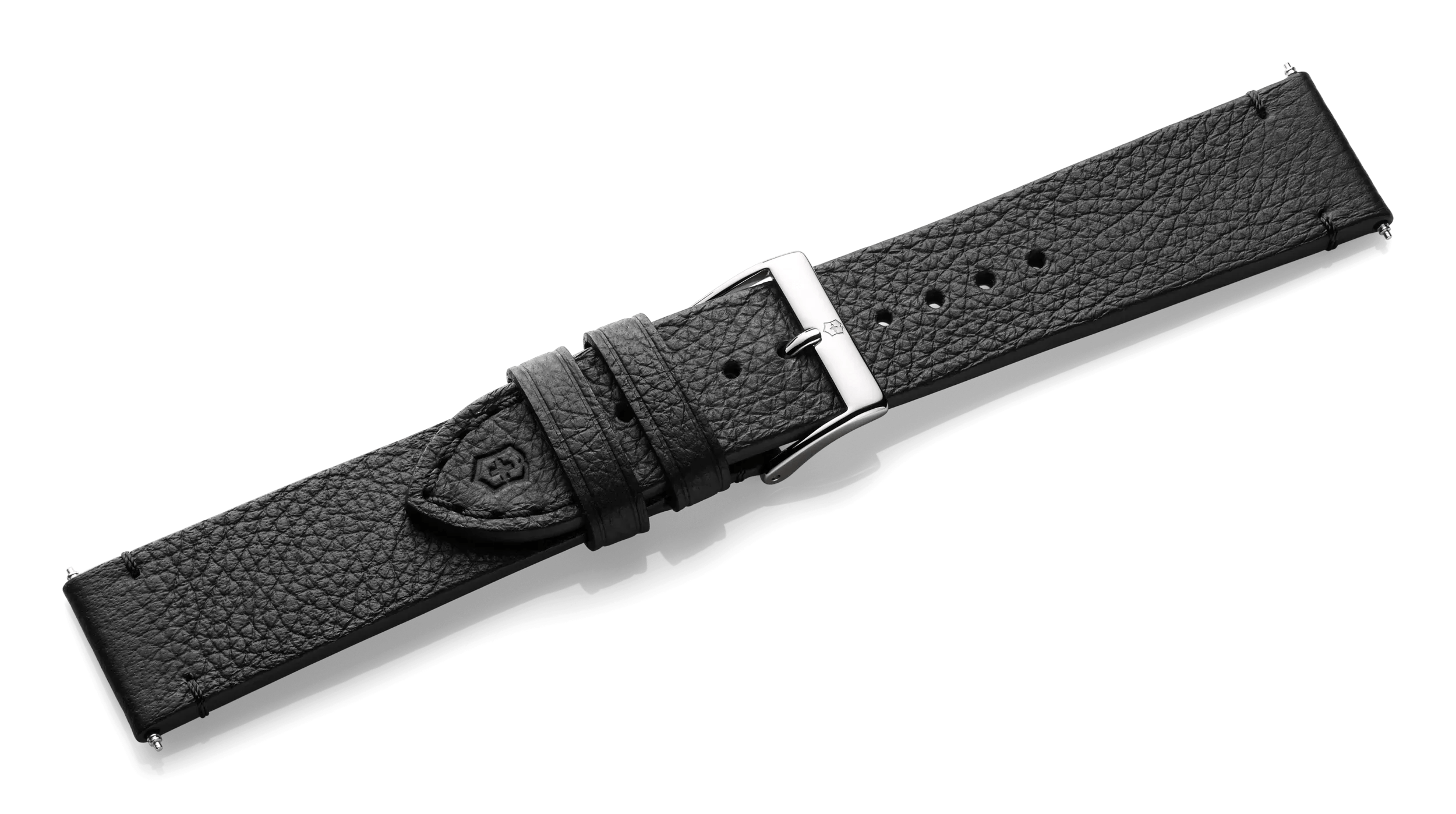 Victorinox Black leather strap with buckle in Black leather strap