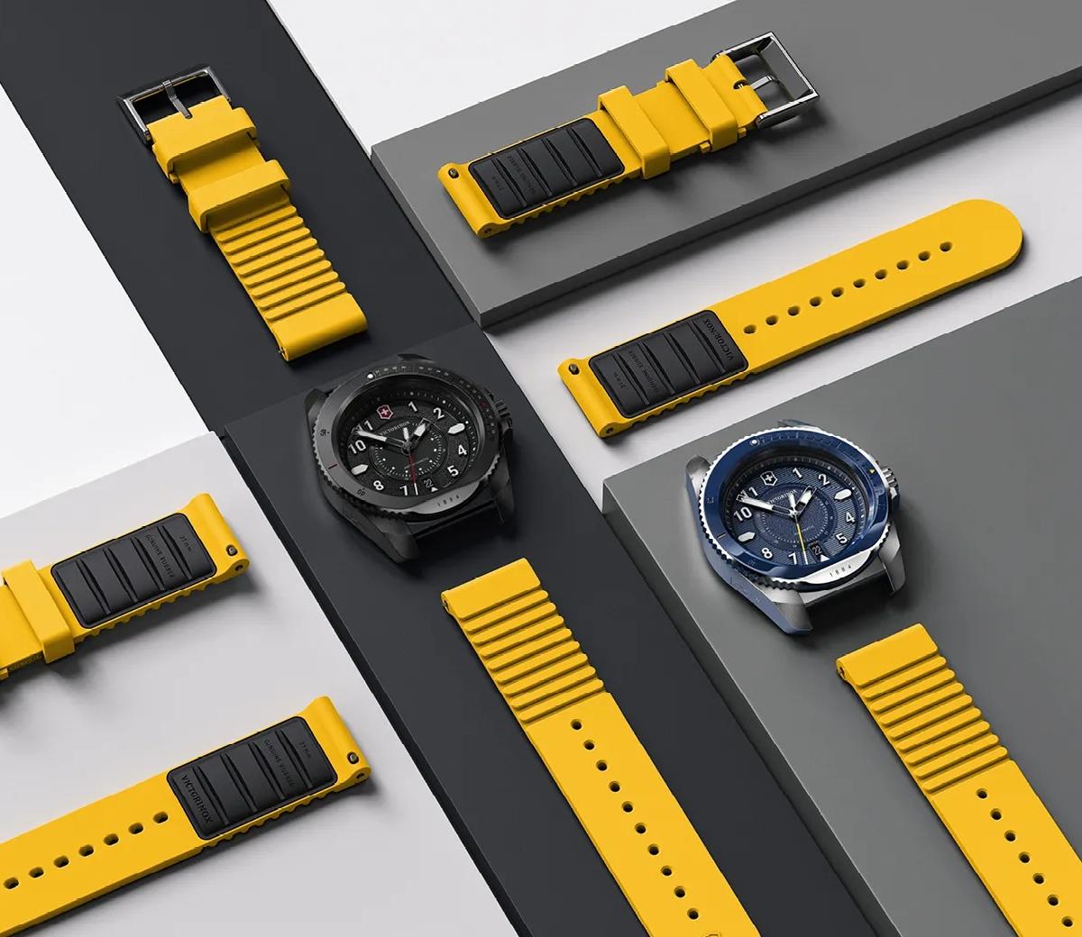 Yellow rubber watch strap