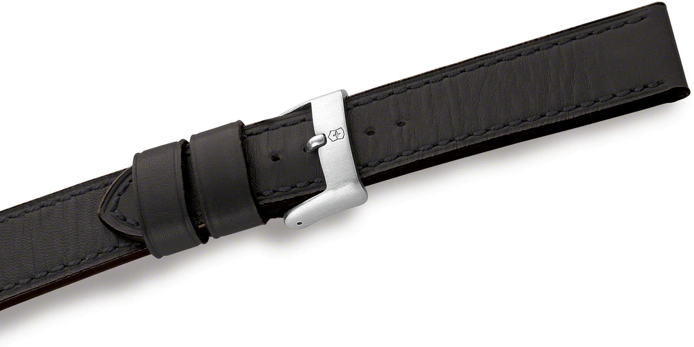 Chrono Classic - Black Leather Strap with Black Stitch with buckle - 21 mm - 004388