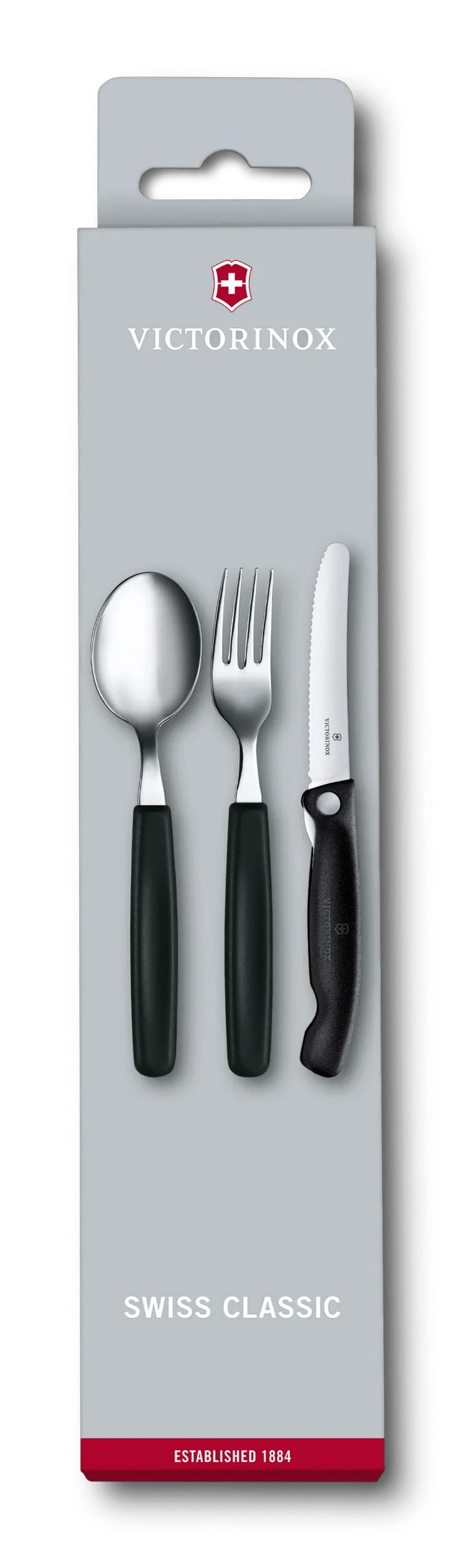 Victorinox Classic Paring Knife, Fork and Spoon Set, 11 cm in