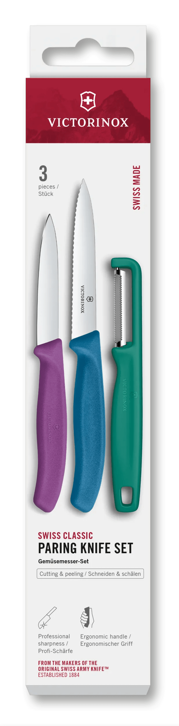 Victorinox Swiss Classic 削皮刀組合（附I 形削皮器），3 件裝, 10 cm