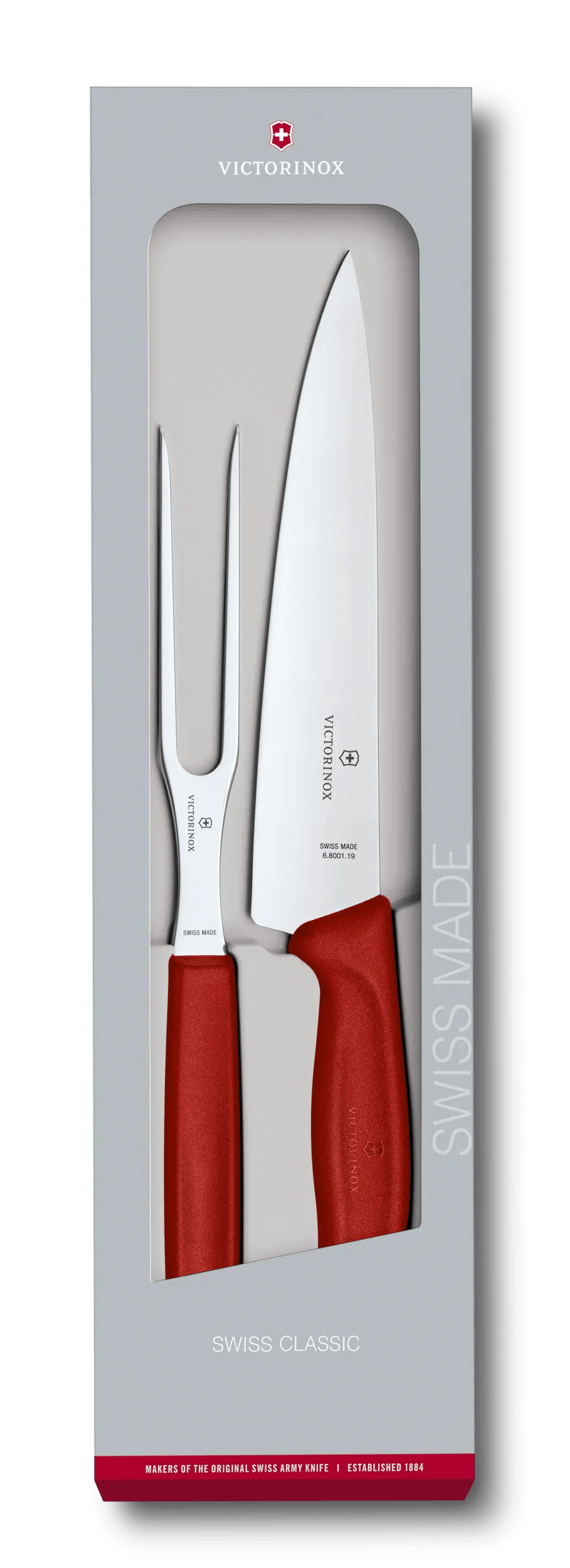 Victorinox スイスクラシック カービングセット 2ピース, 19 cm レッド