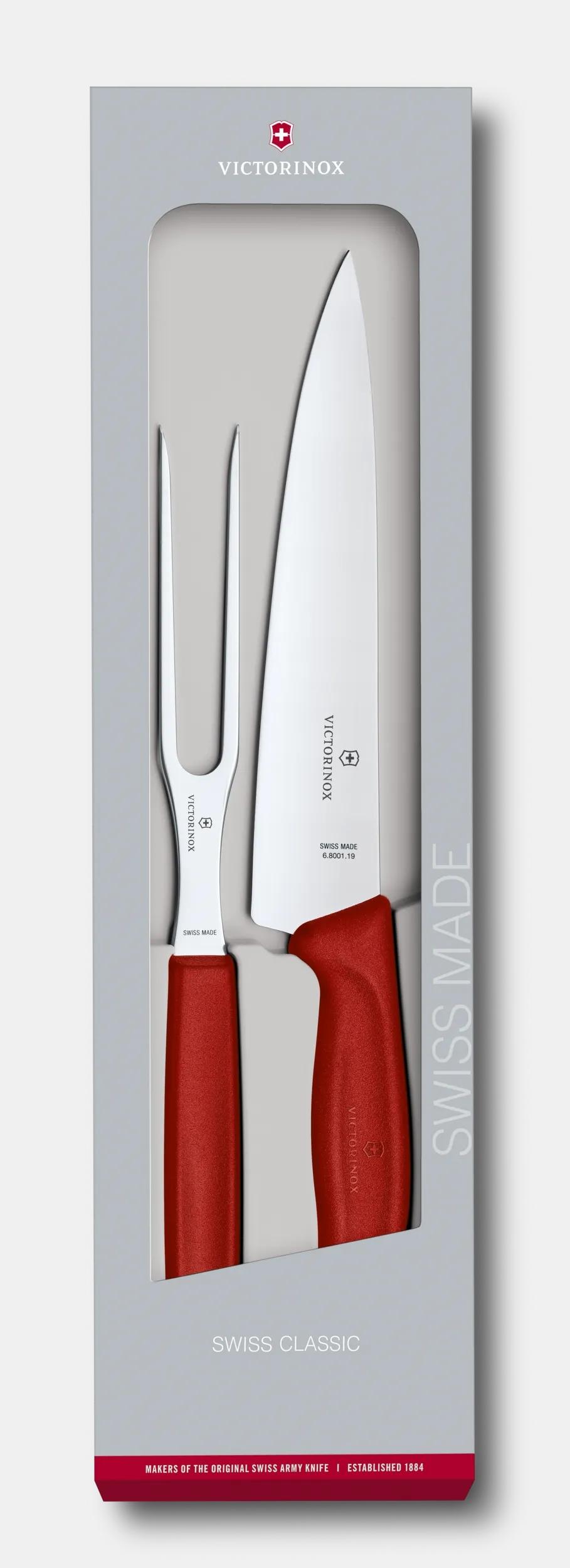 Victorinox スイスクラシック カービングセット 2ピース, 19 cm レッド
