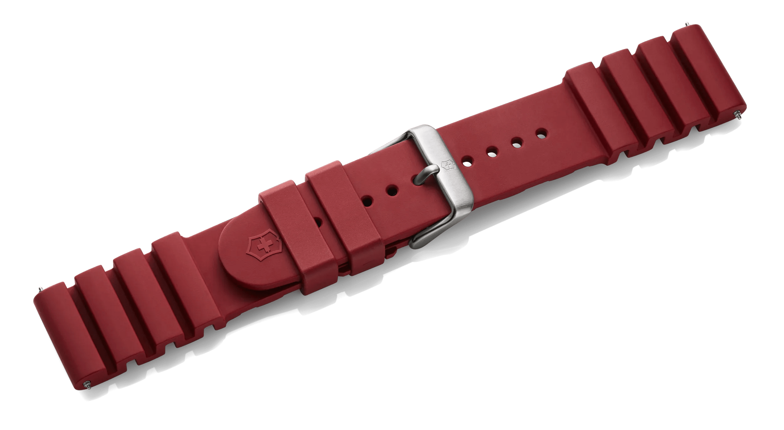 Victorinox Red rubber strap with buckle in Red rubber strap with