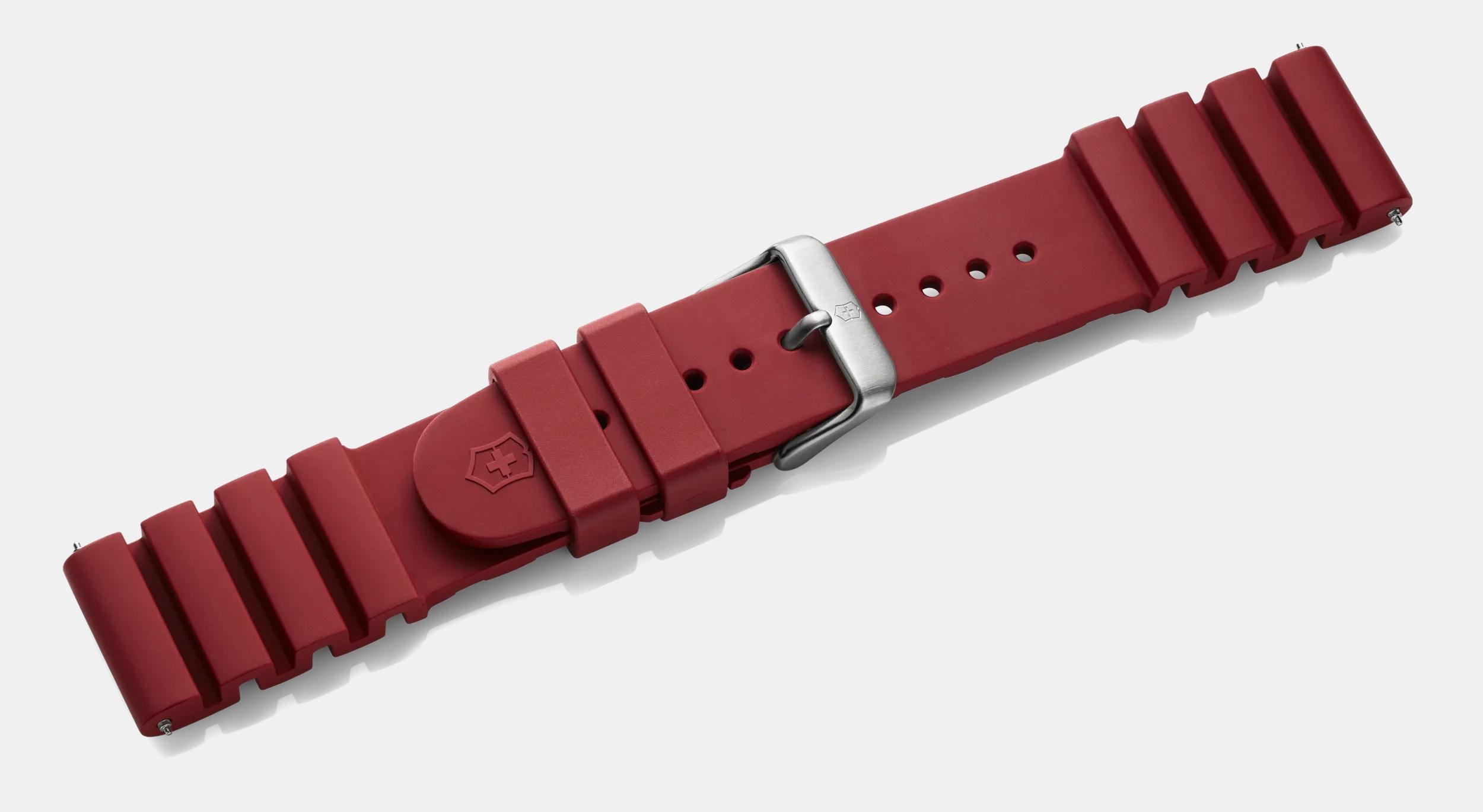 Red rubber strap with buckle - 005330