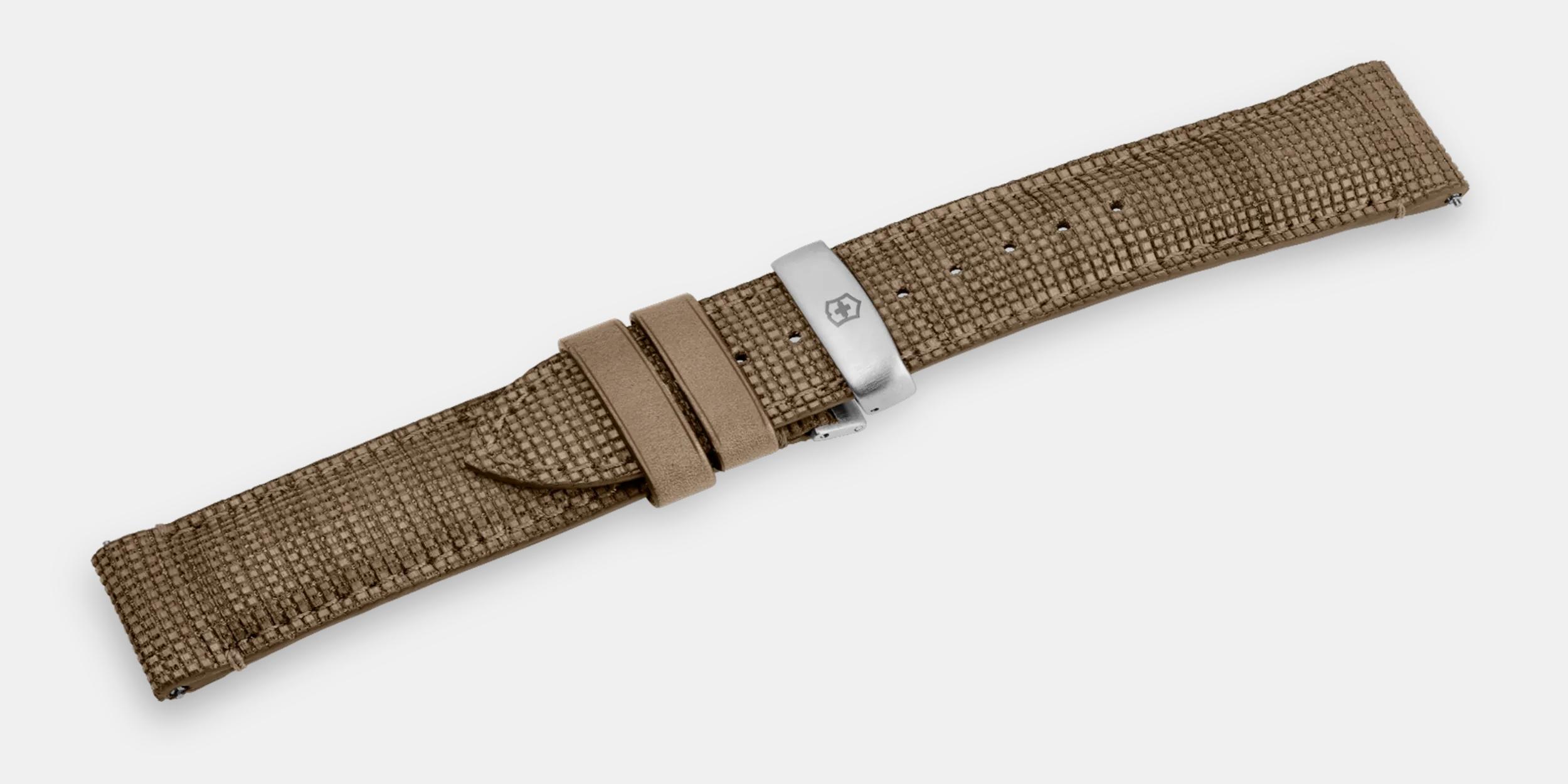 Victorinox Brown leather strap with buckle in Brown leather strap