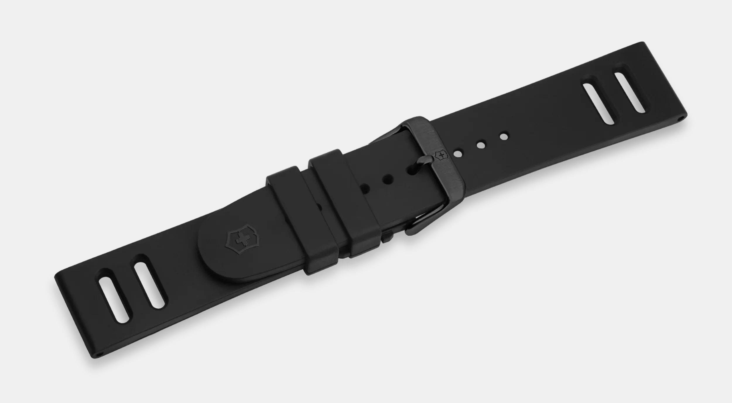 Black rubber strap with buckle - 005766